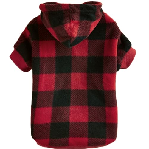 Warmer karierter Pullover mit Kapuze für Haustiere, gemütlicher Winter, Schwarz und Weiß, dickes Welpenoutfit für Kleidung, passende Farbe Warmer karierter Pullover mit Kapuze für Haustiere, gemütlicher Winter, Schwarz und Weiß, dickes Welpenoutfit für Kleidung, passende Farbe von Kapmore