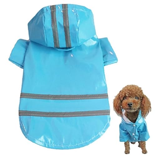 Wasserdichter, verstellbarer, leichter Haustier-Regenmantel mit Kapuze für Welpen und Kätzchen, sichere und glatte Regenjacke mit Poncho von Kapmore
