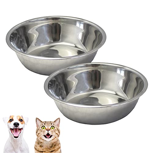 Edelstahlnapf (2 Stück) 400ml Fassungsvermögen für kleine Hunde, Welpen, Katzen oder Kitten Ersatznapf Wechselnapf von KaraLuna