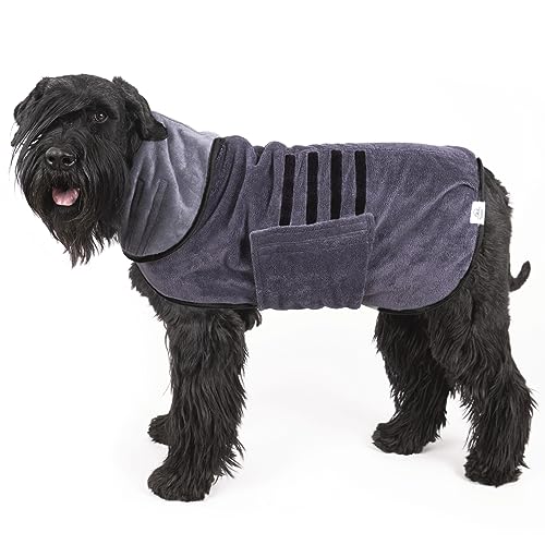 KaraLuna Bademantel Hund 2-lagige Premium Qualität I Hundebademantel für große Hunde mittelgroße Hunde und kleine Hunde I Bademantel für Hunde Microfaser (XL) von KaraLuna