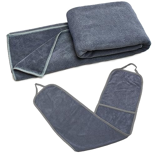 KaraLuna Hunde Handtuch 2er Set - Hundehandtuch extra saugfähig aus Mikrofaser für kleine mittelgrosse Grosse Hunde I Badehandtuch Trockenmantel Pfotentuch Dog Towel (M (60 x 90 cm)) von KaraLuna