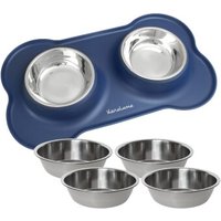KaraLuna Napfunterlage mit 4 Näpfen blau M von KaraLuna