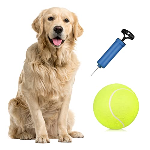 9,5 '' Übergroße Riesen-Tennisbälle Aufblasbarer Tennisball mit Pumpe Hundespielzeugbälle Für Unterschrift Kinder Erwachsene Haustiere Hunde Katzen Spaß von Karlak
