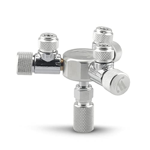 Karlak Aquarium CO2 Splitter Regulator Verteilernadel Feinregulierventil für CO2-Regulator mit 3-Wege-Auslässen von Karlak