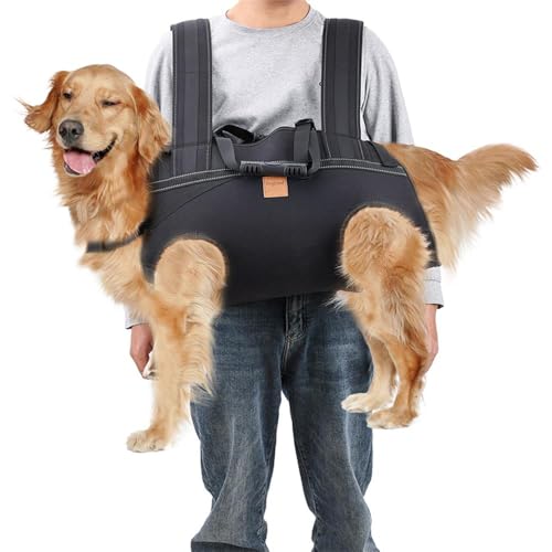Rucksack-Tragetasche für große Hunde, Ganzkörper-Hundetuch mit Griff, Hunde-Liftgeschirre mit reflektierenden Sten, für ältere behinderte Hunde Rucksack-Tragetasche für große Hunde, Ganzkörper-Hundetuch mit Griff, Hunde-Liftgeschirre mit reflektierenden Sten, für ältere behinderte Hunde von Karlak