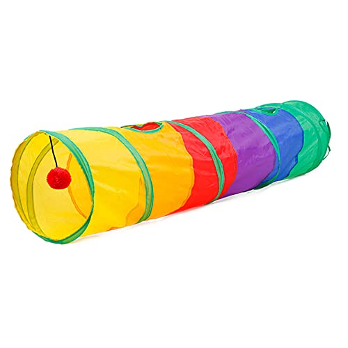 Zusammenklappbare Katzentunnel Straße Katzenspielzeug Kitty Tunnel Pompon Ball Katze Interaktives Spielspielzeug zum Ausruhen von Karlak