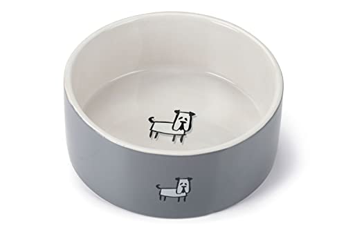 Beeztees Hundennapf Keramik 18,5 x 18,5 x 7,5 cm, Größe:Fivel hellgrau 400 ml von Karlie