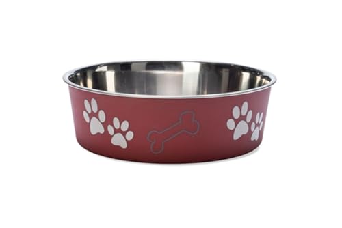 Karlie Edelstahlnapf Ascar mit Pfotenmotiv 2200 ml ø: 21 - 23 cm dunkelrot Karlie Edelstahlnapf Ascar mit Pfotenmotiv 2200 ml ø: 21 - 23 cm dunkelrot von Karlie