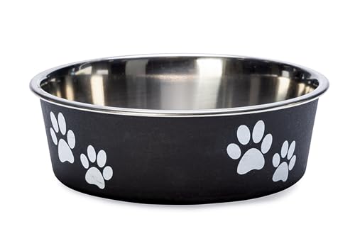 Karlie Edelstahlnapf Ascar mit Pfotenmotiv 450 ml ø: 12 - 14 cm schwarz Karlie Edelstahlnapf Ascar mit Pfotenmotiv 450 ml ø: 12 - 14 cm schwarz von Karlie