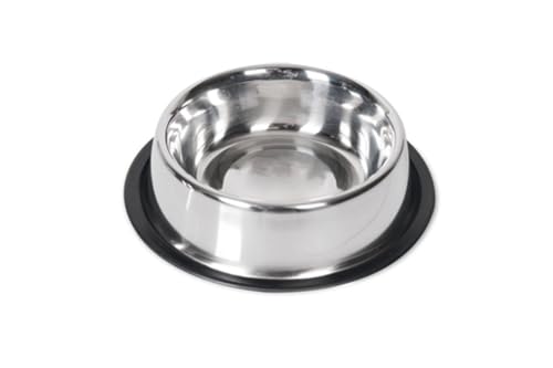 Karlie INOX, Hundenäpfe, Mit Gummirand, Edelstahl, Silber, 470 ml, Durchm. 13-17 cm von Karlie