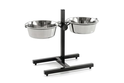Karlie Otis Plus, Napfständer, Edelstahl, Silber/Schwarz, 1600 ml, Durchm. 14-21 cm von Karlie