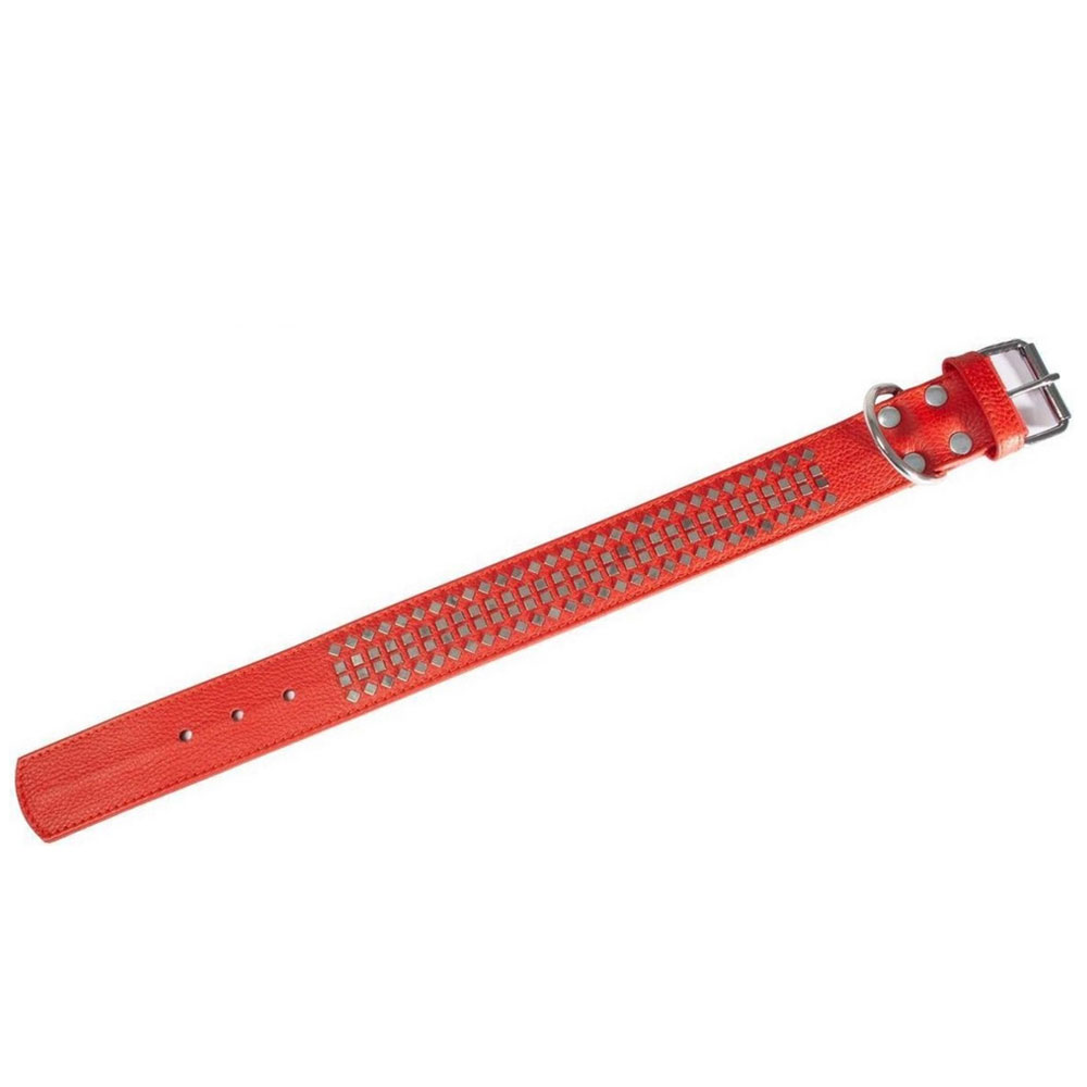 Karlie Vintage Halsband mit 4eck-Nieten 50mm - Rot - 60cm / 50mm Karlie Vintage Halsband mit 4eck-Nieten 50mm - Rot - 60cm / 50mm von Karlie
