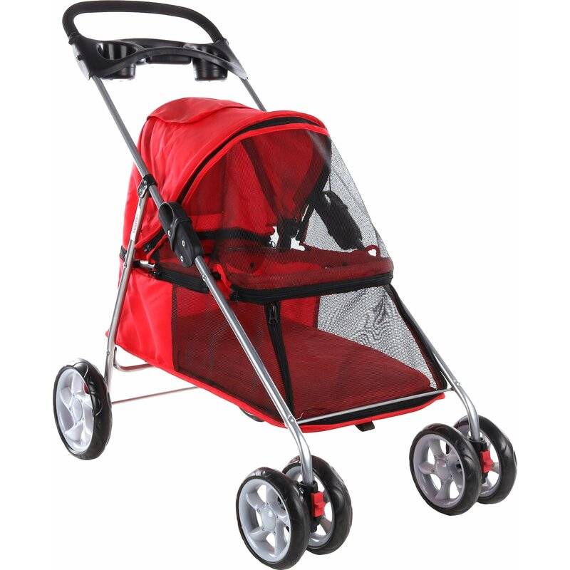 Hundebuggy Damio klappbar bis 15 kg Rot von Flamingo
