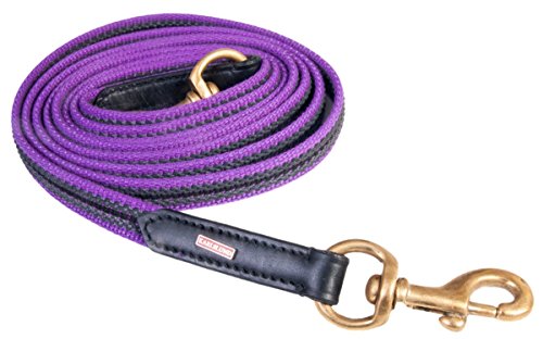 Karlslund Zügel Woven Rubber Reins Brass, Purple, k381-pur-bra Karlslund Zügel Woven Rubber Reins Brass, Purple, k381-pur-bra von Karlslund