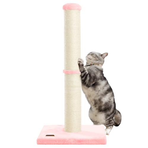 Karolpar Kratzbaum mit natürlichem Sisalseil, 10,9 cm, großer Durchmesser, Kratzbaum für Indoor-Katzen, Rosa, 86,4 cm Karolpar Kratzbaum mit natürlichem Sisalseil, 10,9 cm, großer Durchmesser, Kratzbaum für Indoor-Katzen, Rosa, 86,4 cm von Karolpar