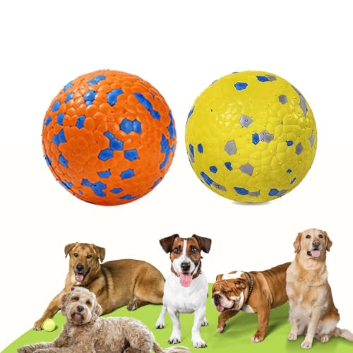 Karpic Popaws Unzerstörbarer interaktiver Hundeball - Langlebiges Kauspielzeug für aggressive Kauer, wasserfreundlicher, robuster Hüpfball für Hunde (2 Bälle) von Karpic Popaws