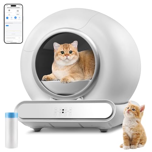 Katzenklo Selbstreinigend, Selbstreinigende Katzentoilette Extra 65L/Abnehmbarer Sandkontrollkasten/APP-Steuerung/Safe Alert Selbstreiniges Katzenklo/Automatische Elektrisches Katzenklo für Katzen Katzenklo Selbstreinigend, Selbstreinigende Katzentoilette Extra 65L/Abnehmbarer Sandkontrollkasten/APP-Steuerung/Safe Alert Selbstreiniges Katzenklo/Automatische Elektrisches Katzenklo für Katzen von Kartols