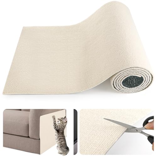 Kasanni 200 cmx40 cm Kratzmatte Selbstklebend Kratzmatte Katze Wand Kratzschutz Sofa Katze Kratzwand FüR Katzen Universeller Katzen Kratzschutz Kratzfeste MöBel, Sofa, Sofa, TüRschutz (cremefarben) von Kasanni