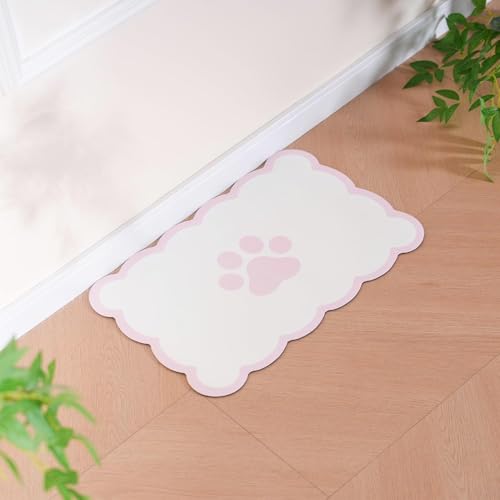 Kaseremy Napfunterlage Katzen, Hundefutter Matte rutschfest, Saugfähig Schnelltrocknend Katzenfutter-Matte, Futtermatten für Haustiere (Rosa, 30 x 50 cm) von Kaseremy