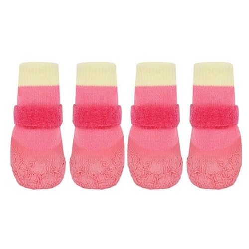 Kaseremy Rutschfeste Hundesocken für verletzte Pfoten stoppen Lecken, 4 Stück, weiche Hundeschuhe zum Spazierengehen, Pfotenschutz mit wasserdichter Gummi-Unterseite und verstellbaren Riemen, Rosa, Kaseremy Rutschfeste Hundesocken für verletzte Pfoten stoppen Lecken, 4 Stück, weiche Hundeschuhe zum Spazierengehen, Pfotenschutz mit wasserdichter Gummi-Unterseite und verstellbaren Riemen, Rosa, von Kaseremy