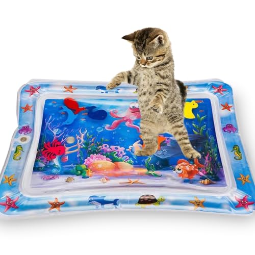 Wassermatte Katze,Wasserspielmatte Katze,Water Sensor Play Mat Cat,Wasserspielmatte Hund,Wasser Katzen Spielmatte,Katzen Wassermatte,Wasser Katzenspielzeug Katzen Wasserspielzeug (A-65 * 65cm) von Kashyke