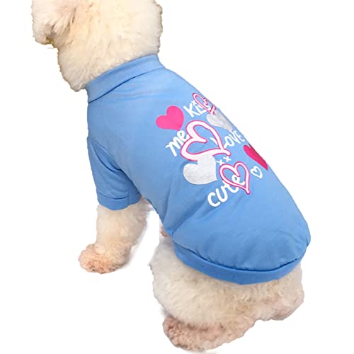 Kasituny Haustier-Sweatshirt, romantischer Herz-Druck, bequem, superweich, blau, L von Kasituny