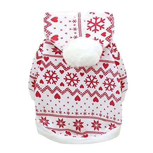 Kasituny Haustier-Sweatshirt mit Weihnachts-Serie, Muster, hält Wärme, weiche Textur, niedlicher Haustier-Hunde-Kapuzenpullover für Festival, Haustier-Sweatshirt von Kasituny