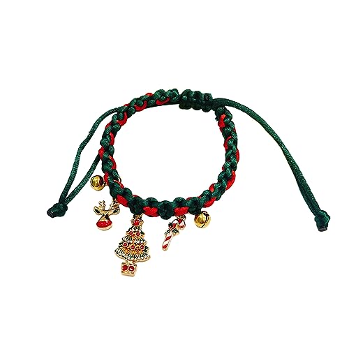 Kasituny Hochwertiges Weihnachts-Haustierhalsband, verstellbar, bequemes Haustierhalsband mit festlichem Weihnachtsdesign, Perlenkette für Katzen, Hunde, Haustierhalsband, verstellbar Weihnachtsbaum von Kasituny