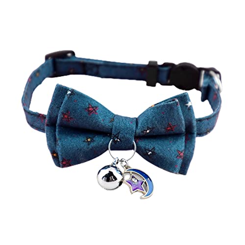 Kasituny Hundehalsband Halsband Hervorragend leicht zu tragen Schleife Kleine Hunde Katze Regular Halsband Blau von Kasituny