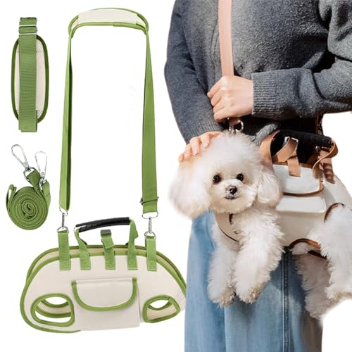 Lettuce Haustier-Tragetasche, Rucksack, Salat, Hundegeschirr, Leine, Tragetasche, verstellbarer Haustier-Rucksack, atmungsaktive Westengurte (Grün, M) von Kasituoer