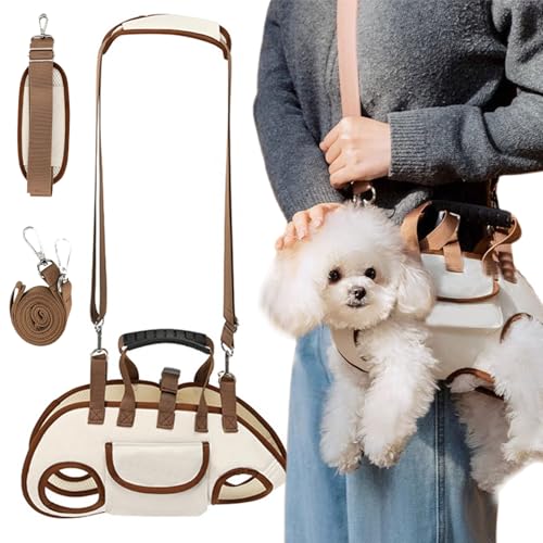 Lettuce Pets Crossbody Haustier-Tragetasche, Geschirr, Rucksack, Salat, Hundegeschirr, Leine, Tragetasche, verstellbarer Haustier-Rucksack, atmungsaktive Westengurte (Braun, XL) von Kasituoer