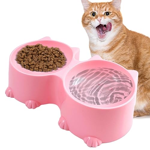 Erhöhte Katzennäpfe für Futter und Wasser - Katzen-Design, hohes Katzengeschirr | Welpennäpfe, geneigter, erhöhter Futternapf für Katzen und kleine von Kasmole