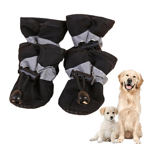 Hundeschuhe für kleine Hunde - 4 Stück Haustierschuhe für heißes Pflaster | Hundestiefel und Pfotenschutz, wasserdichter Hundepfotenschutz mit verstellbarem Kordelzug, Hundeschuhe für heißes Kasmole von Kasmole