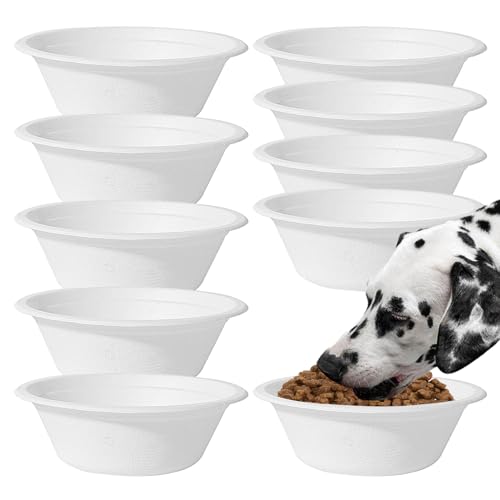 Hundewassernapf, Hundefutternäpfe, Welpennäpfe, 10 Stück, sichere Papiernäpfe für die Futterstation für Feral-Katzen, Futtertablett aus Papier für Katzen und Hunde von Kasmole
