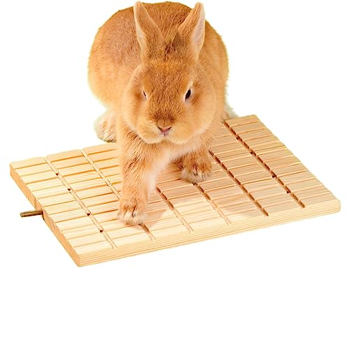 Kaninchen-Kratzunterlage - Kaninchen Krallenkratzer aus Holz,Kleine Tiere Spielen Spielzeug für Meerschweinchen, Chinchilla, Hamster und andere kleine von Kasmole