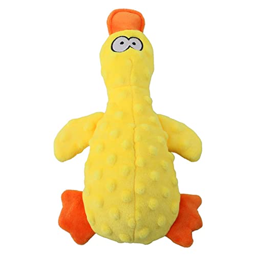 Kasmole Ente Hundespielzeug, Haustierspielzeug für Welpen, Keep Mouth Clean Squeak Pet Toy Yellow Duck Interaktives Spiel für kleine mittelgroße Hunderassen von Kasmole