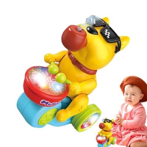Kasmole Hunde-Trommelspielzeug, Trommelhund für Kinder - Musikalischer Zug für Kinder | Beleuchtetes Musik-Hundespielzeug, frühpädagogisches Trommelspielzeug, sprühender Musik-Trommelhund für Spaß, Kasmole Hunde-Trommelspielzeug, Trommelhund für Kinder - Musikalischer Zug für Kinder | Beleuchtetes Musik-Hundespielzeug, frühpädagogisches Trommelspielzeug, sprühender Musik-Trommelhund für Spaß, von Kasmole