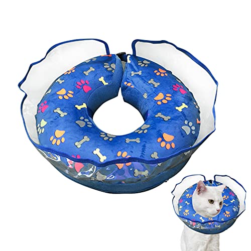 Kasmole Hundehalsband Donut | Aufblasbarer Hundekegel, elisabethanisches Halsband - Atmungsaktive Hundehütchen für große, mittelgroße und kleine Hunde und Katzen, verstellbares Hundehalsband von Kasmole
