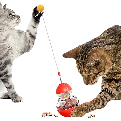 Kasmole Katzen-Leckerli-Ball,Katzen-Puzzle-Futterspender | Interaktiver Ball für Versuchungen mit Katzensnacks, Futterspielzeug mit kleinen Katzenfutterbällen, langsamer Futterautomat von Kasmole