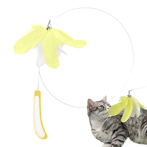 Kasmole Katzen-Teaser-Zauberstab | Indoor Cat Wand Toys Teaser mit Naturfeder,Multifunktionales interaktives Katzen-Übungsspielzeug für Jagen, Zuhause, Cattery von Kasmole
