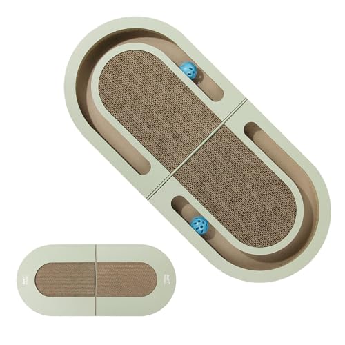Kasmole Katzenkratzbrett aus Pappe,Katzenkratzer aus Pappe | Pappkätzchen-Kratzbrett - Faltbares Katzenkratzpad aus Pappe mit Jagdglocken, stabiles, interaktives Spielzeug für Katzen Kasmole Katzenkratzbrett aus Pappe,Katzenkratzer aus Pappe | Pappkätzchen-Kratzbrett - Faltbares Katzenkratzpad aus Pappe mit Jagdglocken, stabiles, interaktives Spielzeug für Katzen von Kasmole