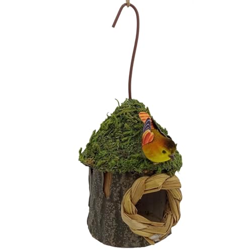 Kasmole Kolibri-Nest | Natürliches handgewebtes dekoratives Vogelnest Pilzförmiges Vogelhaus Vogelnest zum Aufhängen im Freien Wellensittichnest | für Lovebird-Papageiensittiche Kasmole Kolibri-Nest | Natürliches handgewebtes dekoratives Vogelnest Pilzförmiges Vogelhaus Vogelnest zum Aufhängen im Freien Wellensittichnest | für Lovebird-Papageiensittiche von Kasmole