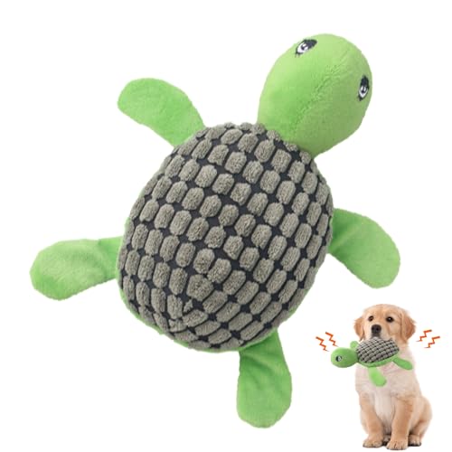 Kasmole Quietschendes Hundespielzeug, Plüschspielzeug für Hunde | Gefülltes Schildkröten-Plüschtier für Haustier-Kauspielzeug,Outdoor-Hunde-Puzzlespielzeug, Hunde-Zahnreinigungsspielzeug von Kasmole