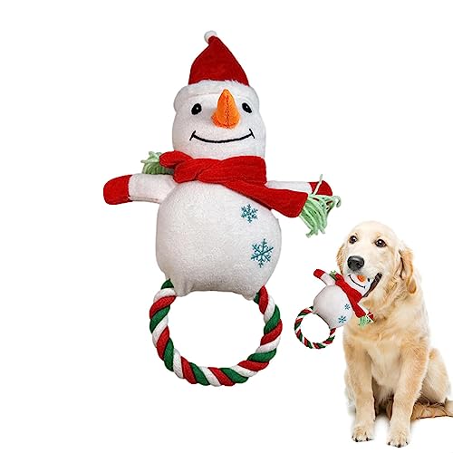 Kasmole Weihnachts-Kauspielzeug für Haustiere - Quietschendes, ausgestopftes Hundespielzeug - Robustes Seil-Kauspielzeug für Aggressive Kauer, weihnachtliches Hunde-Plüschspielzeug, unzerstörbares von Kasmole