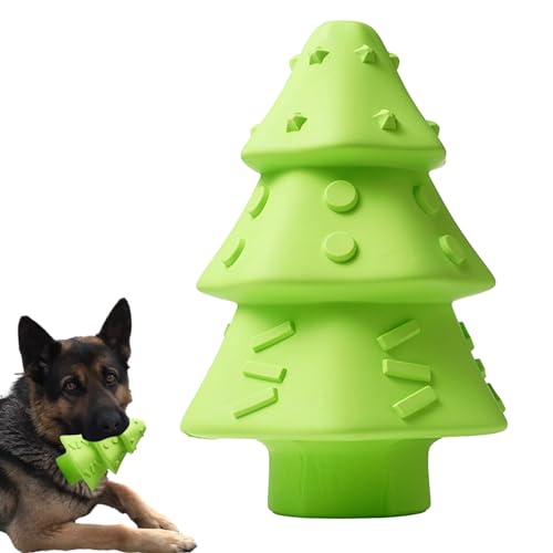Kasmole Weihnachts-Kauspielzeug für Hunde | Quietschendes Kauspielzeug für Hunde mit Weihnachtsbaum,Wiederverwendbares interaktives Kauspielzeug für Hunde in Weihnachtsbaumform für mittelgroße Welpen, von Kasmole
