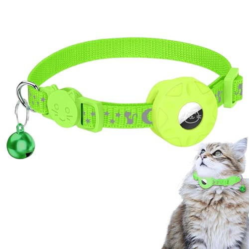 Katzenhalsband mit Glocke, reflektierend, verstellbar, für den Außenbereich – vielseitiges Zubehör für Haustiere, für kleine, mittlere und große Katzen von Kasmole