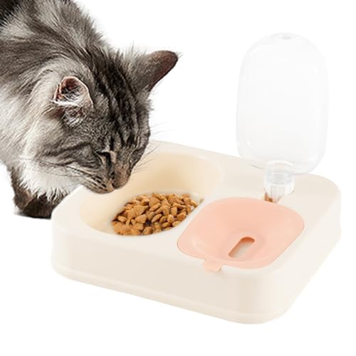 Katzennäpfe für Futter und Wasser | 2-in-1-Schwerkraft-Wasser- und Futternapf für Katzen und Hunde - Double Dishes Kaninchenfutter-Wasserspender-Set, erhöhter Haustier-Futternapf für Kätzchen, von Kasmole
