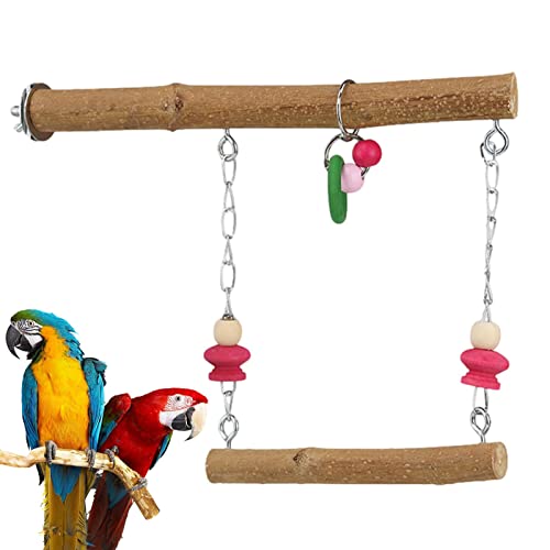 Papageienschaukeln | Kleines Papageienspielzeug für den Käfig,Attraktive Naturholz-Vogel-Hängebrücken-Schaukelspielzeug für Vogelkäfige Kasmole von Kasmole