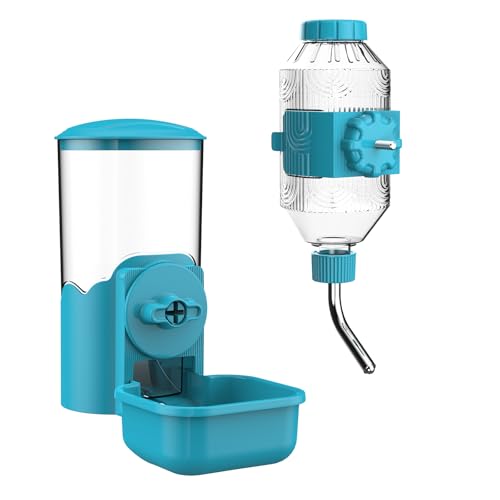 Automatischer Futter Wasserspender für Haustiere, Hängend Wasserflaschen Futterspender für Käfige, Futterstation für Welpen, Kätzchen, Kaninchen, Meerschweinchen, Chinchillas, Frettchen, Igel (Blau) Automatischer Futter Wasserspender für Haustiere, Hängend Wasserflaschen Futterspender für Käfige, Futterstation für Welpen, Kätzchen, Kaninchen, Meerschweinchen, Chinchillas, Frettchen, Igel (Blau) von Kassiva