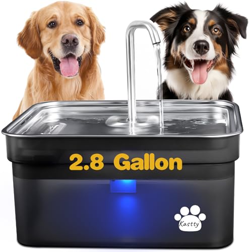 Kastty Hunde-Wasserbrunnen für große Hunde, extra groß/breit, Haustierbrunnen mit 304 Edelstahl-Schüssel, 5 Filtrationen und intelligenter sicherer Pumpe, schön für große Hunde und Haustiere Kastty Hunde-Wasserbrunnen für große Hunde, extra groß/breit, Haustierbrunnen mit 304 Edelstahl-Schüssel, 5 Filtrationen und intelligenter sicherer Pumpe, schön für große Hunde und Haustiere von Kastty